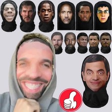 Realistic 3D Face for Men Women Cosplay Mask Full Face Hip Hop Balaclava Hood