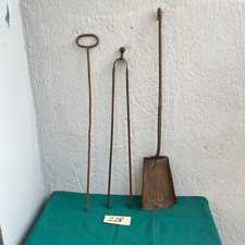 SET ATTREZZI  228- ACCESSORI PER CAMINO - STUFA in ferro battuto Epoca Originali