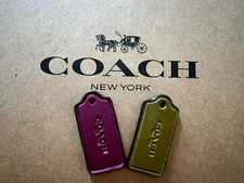 COACH Logo New York Two Pieces Hang Tags Charm Purse Smooth Leather 1.75''x0.75"