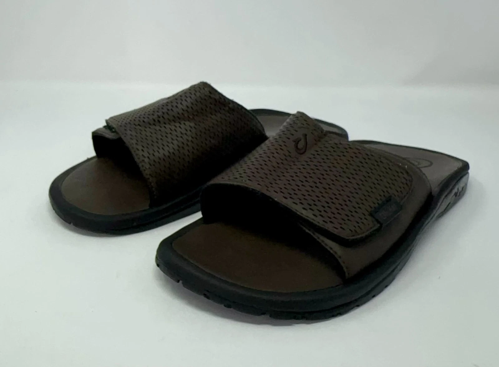 Olukai Kekoa Slide Sandals Men's Size 9 Dark Java Adjustable Beach Comfort Water