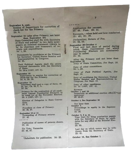Oldtimer Auto 1932 Politischer Kalender New Hampshire Verweise auf öffentliche Gesetze - Bild 3 von 5