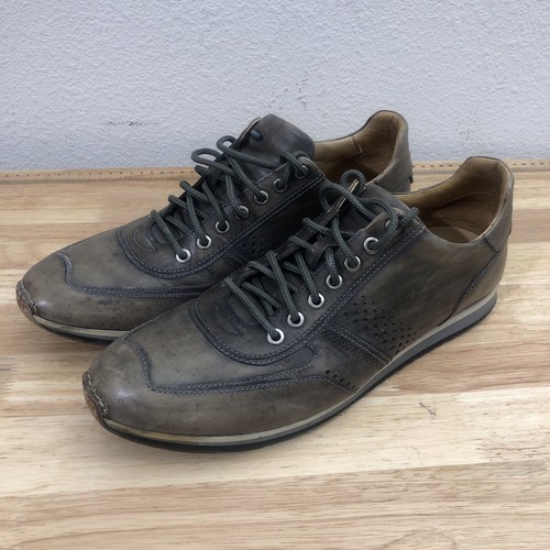 Magnanni Shoes Cristian Leather Sneakers Mens 11.5 Grayish Geen Low Top Lace Up