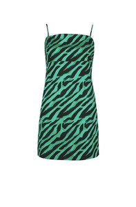 green and black tiger print dress