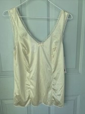 Velrose Lingerie Camisole Lace Detail Tank Top Romantic 36 Beige Vintage NWT