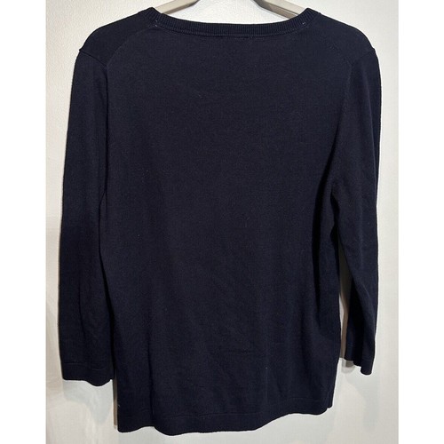 Talbots • navy "woody" beach car road trip sweater Size Medium Cotton Blend EUC - Picture 2 of 6