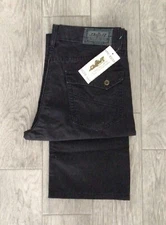 MENS DOGER BLACK THIN DENIM REGULAR BOOTCUT JEAN BUTTON FLY BLACK SIZE W35 - L34