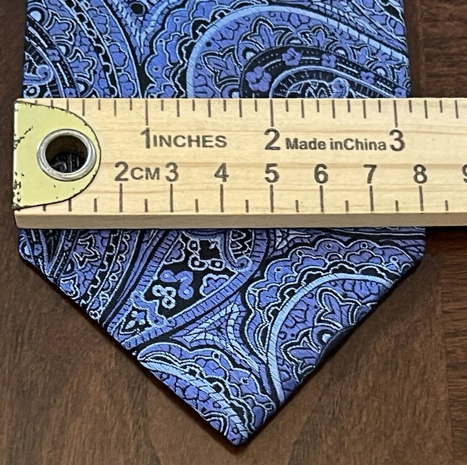 Croft & Barrow Azul Negro Hecho a Mano 54% Seda 46% Poliéster Hecho en China Foto 4 de 4