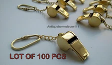 Nautical Brass Whistle Key Chain Collectible Marine Police Key Ring Lot Of 100 