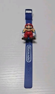 s-l400.jpg 1980s Vintage Nintendo Super Mario Watch Blue Band New Battery Works Looks Great main image 0