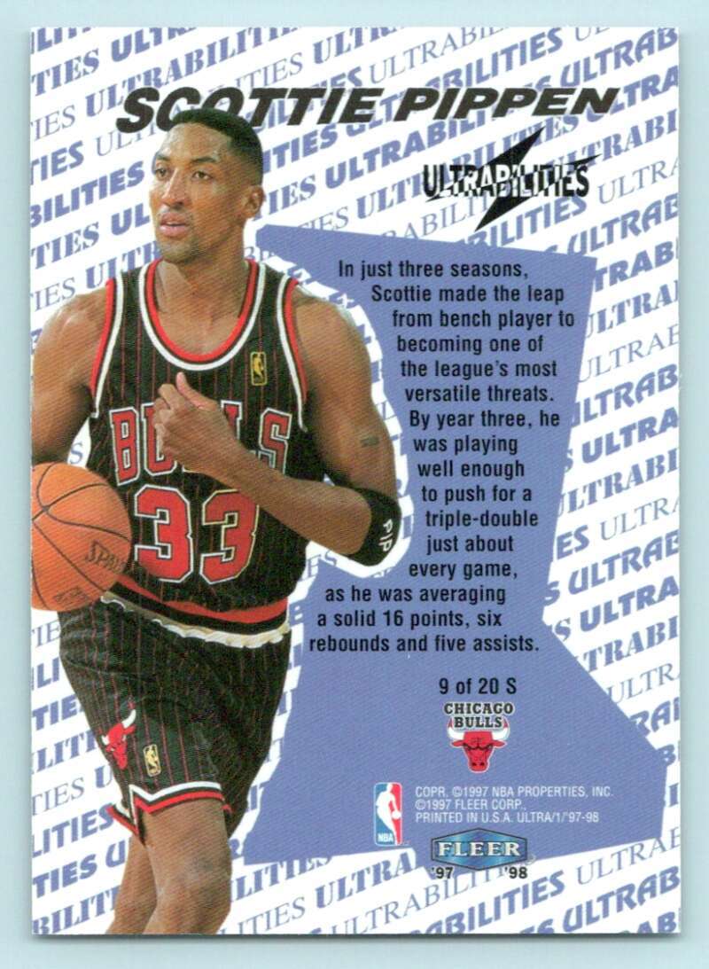 1997-98 Fleer Ultra Ultrabilities #9 Scottie Pippen Bulls (Insert
