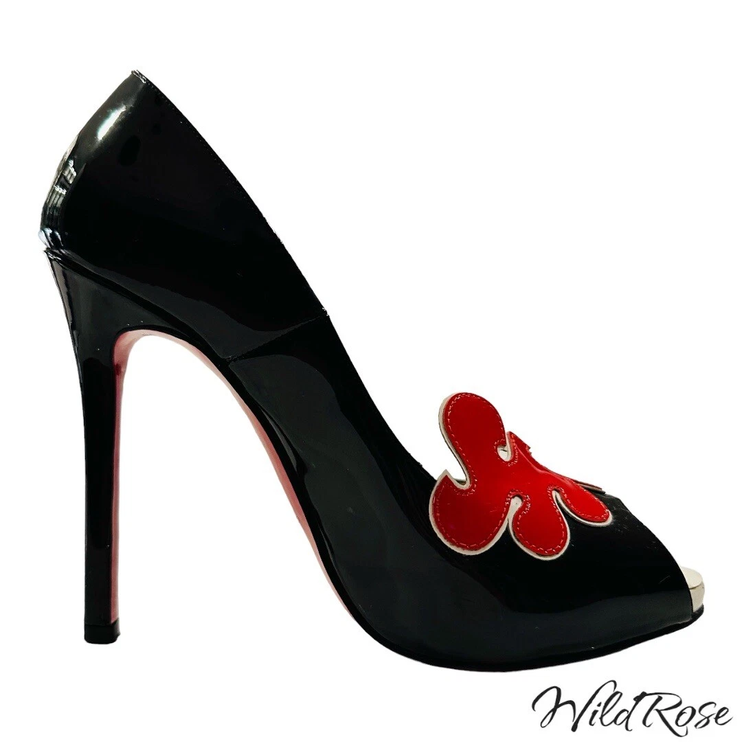 Christian Louboutin - Authenticated Lady Peep Heel - Leather Black Plain for Women, Good Condition