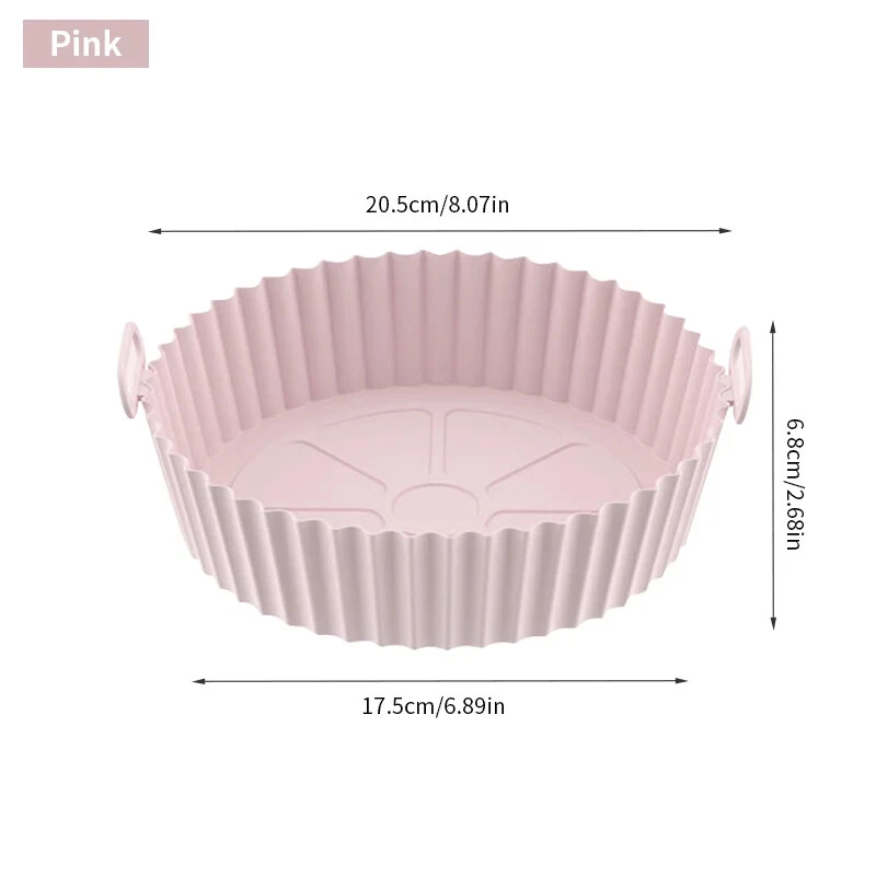 Air Fryer Silicone Pot Round Reusable Air Fryers Oven Baking Tray