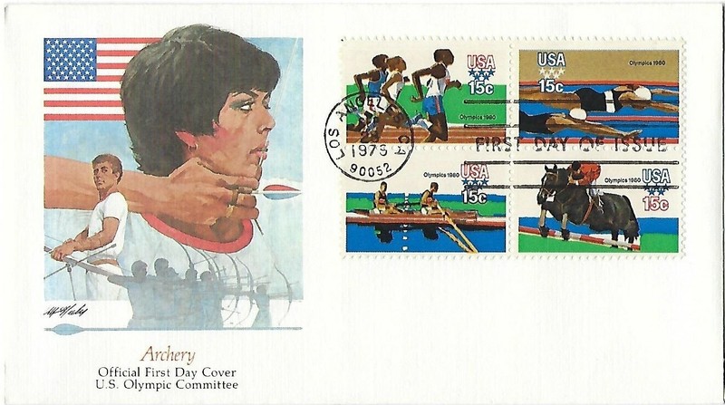 4 '79 FDC Olympics B4 SC#1791-1794, PA Toleware SC#1775, Christmas Madona 1799