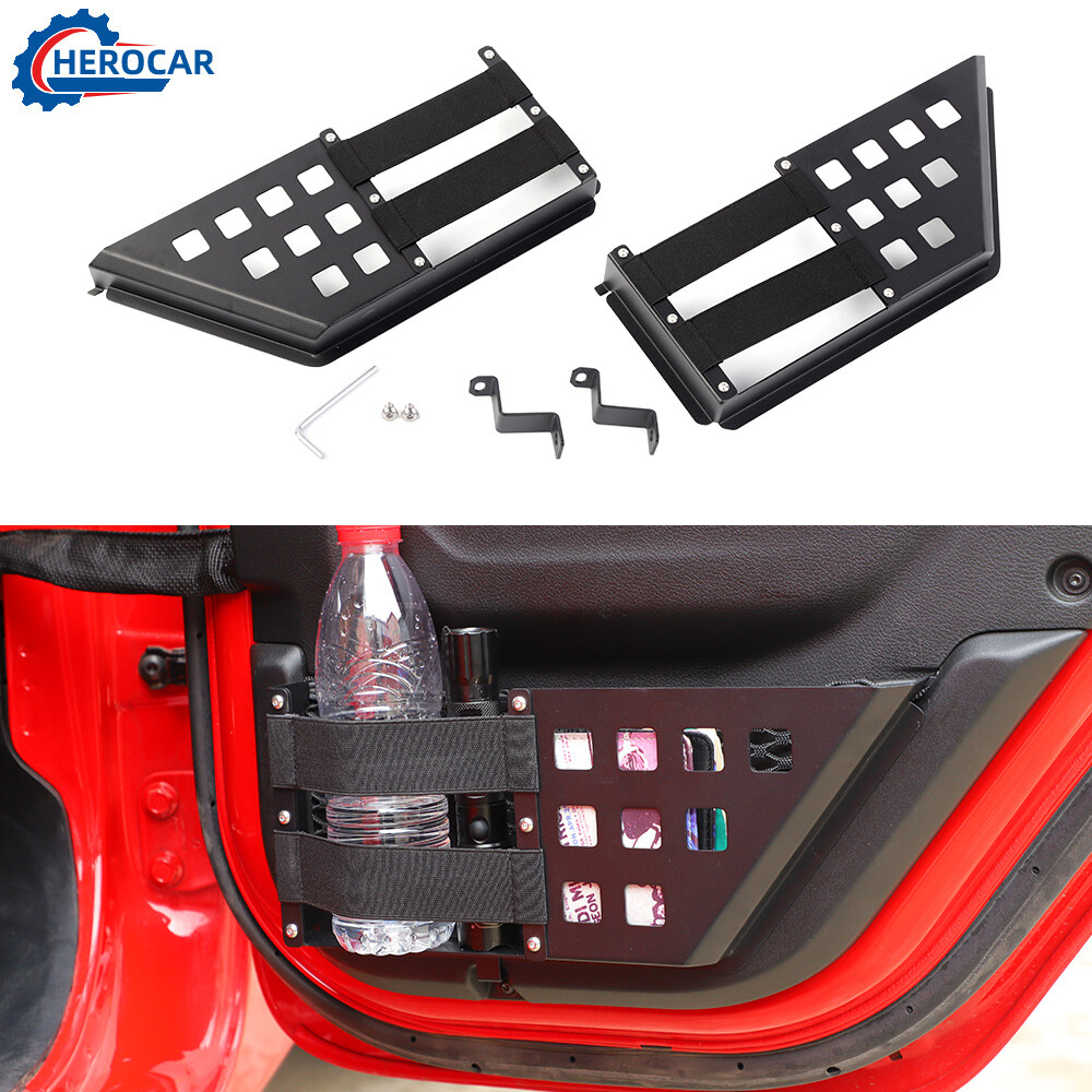 ⭕2pcs Car Rear Side Door Storage Box Pocket Rack Box For Jeep Wrangler JL JT 18+