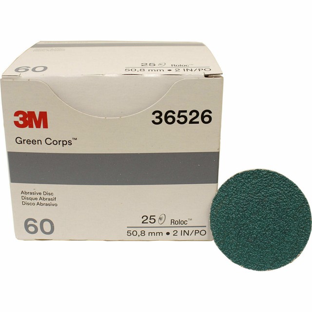 3M 36526 2" 60 Grit Green Corps Roloc Grinding Discs Replacement for 3M