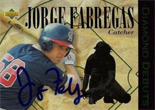 Jorge Fabregas autographed baseball card 1994 Upper Deck Diamond Debuts #515