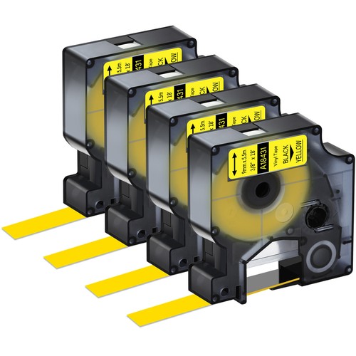 2-20PK Black on Yellow IND Tape Vinyl Label 18431 for Dymo Rhino 5200 5000 6000 - Imagen 11 de 15