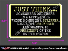 TRUMP 2024 STICKER JUST THINK ANTI BIDEN ANTI DEMOCRAT MAGA DECAL