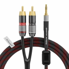 HIFI 3.5mm Male to 2Male RCA Audio Cable AUX to RCA Splitter Wire for Speaker-1M