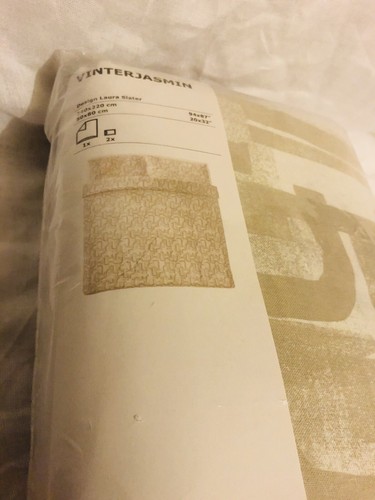 IKEA VINTERJASMIN, Design By Laura Slater, White/Stone Squggle Print, King Duvet - Picture 7 of 10
