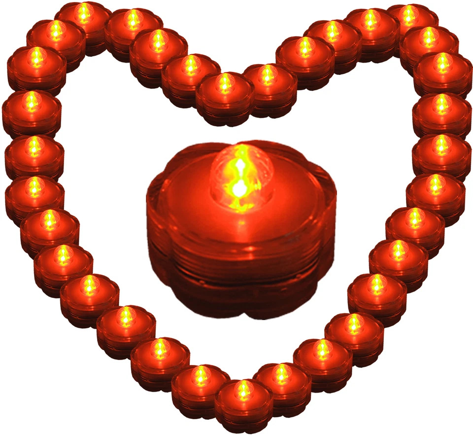 QTY 48 pc set ORANGE LED HALLOWEEN Underwater Tea lights TeaLight no flame US Sh - Image 3 of 4