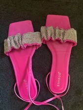 Women Bling Rhinestone Flat Sandal Open Toe
