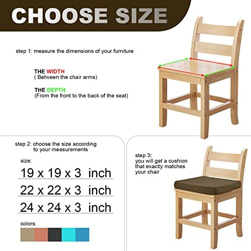 Pcinfuns Outdoor Chair Cushion 22 x 22 Inch Seat Cushions for Patio