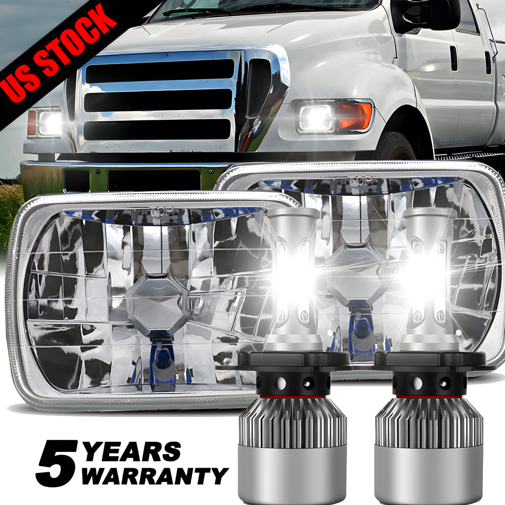 Par Faros LED 100W 5x7 7x6 Alto/Bajo Para Ford F650 F750 2000-2015 – Luz Blanca Potente Y Segura