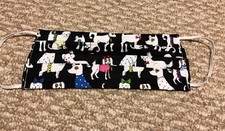 Dog Print Hand Made Face Masks Paw Print Black White