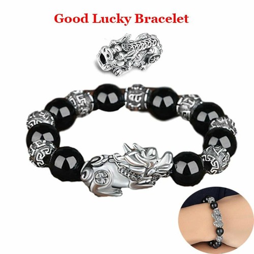 Feng Shui Black Obsidian Beads Pixiu 