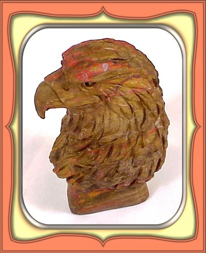 ** 314.6gr Eagle Bust Petrified Wood Carving**