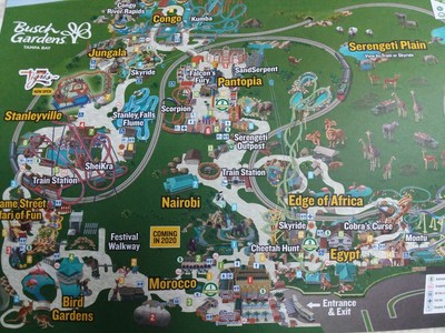 Busch Gardens Tampa Florida Park Map English With Tigris Ebay