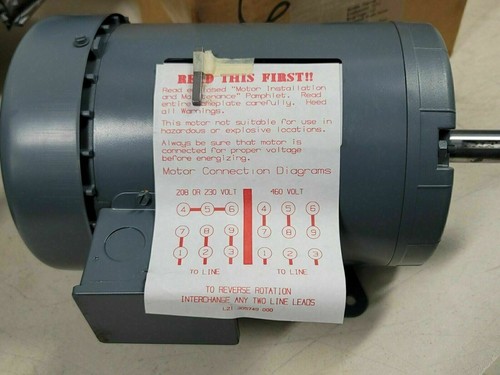 Dayton 3N549B Enclosed, Wet & Chemical Location Motor, 1 HP, 3 Ph, 208-230/460V - Picture 6 of 10