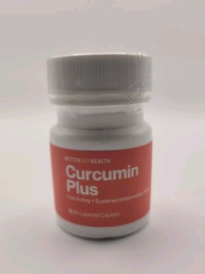 Better Way Health Curcumin Plus 12 Caplets Sealed Bottle Inflammation Support