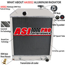 3 Row Tractor Radiator For Ford 4500 5000 5100 5200 5600 6600 345C D8NN8005SB