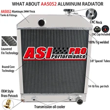 3 Row Tractor Radiator For Ford 4500 5000 5100 5200 5600 6600 345C D8NN8005SB