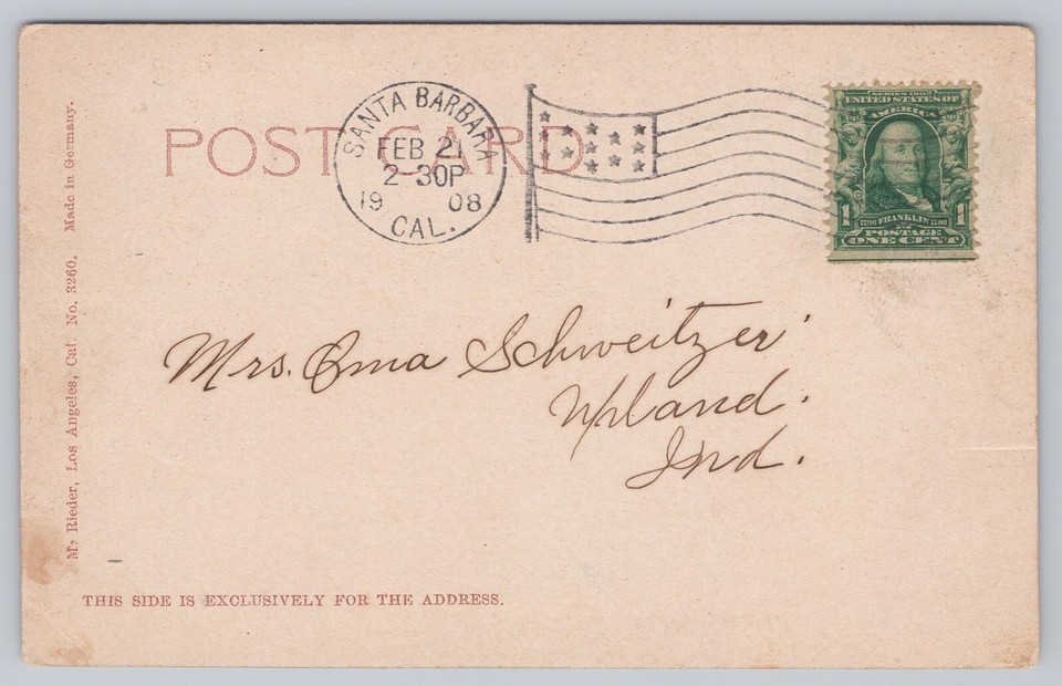 c 1908 Potter Hotel Santa Barbara California Lily Field Antique