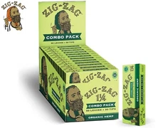 ZIG-ZAG Rolling Papers 1¼ Hemp Papers Combo Pack (24-Pack) (50 Sheets & Tips)