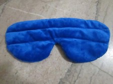Plush Blue Microwaveable Heated Sleep Mask w/Adjustable Head Strap