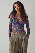 Only Hearts Free People Mosaic Mesh Twist Bodysuit - Size Small RRP 118