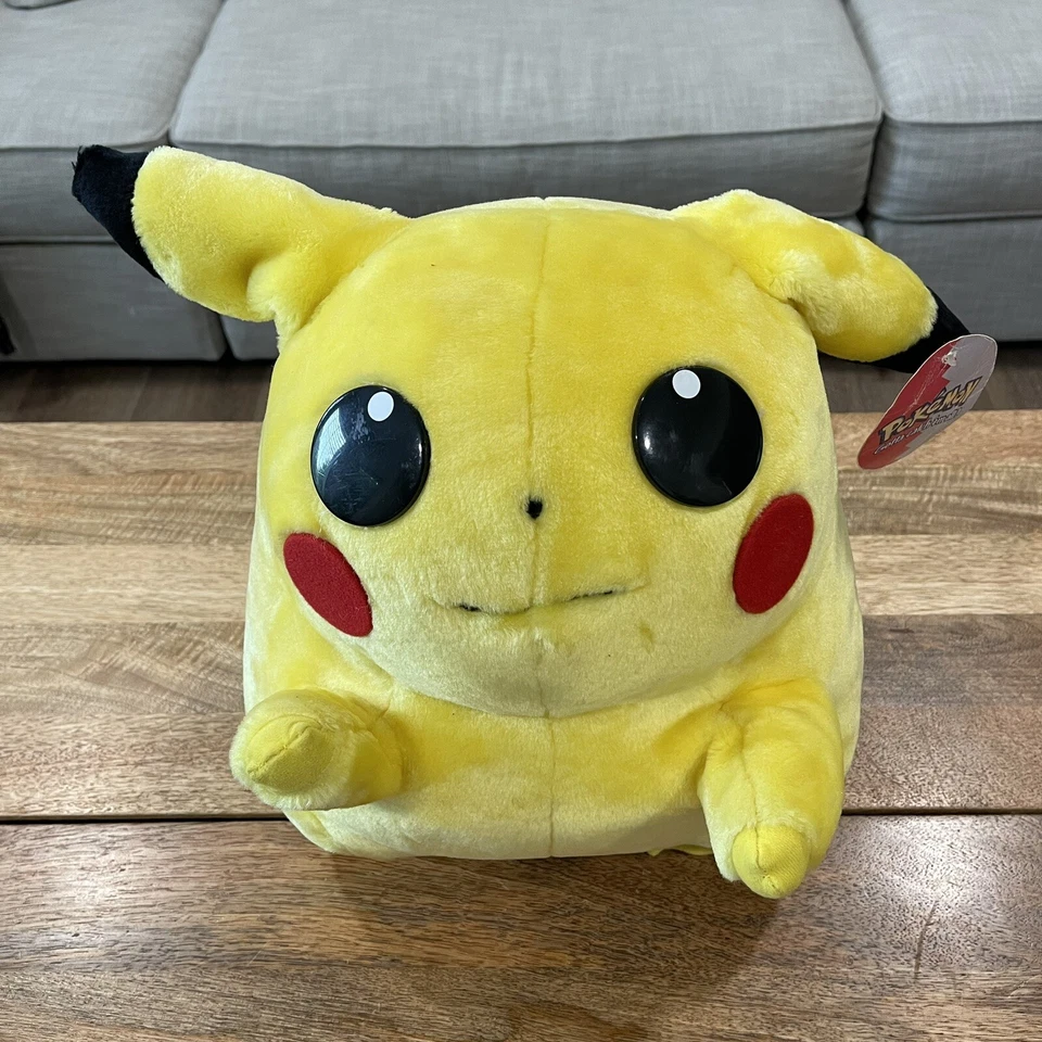 Juguete de peluche Pokémon Fat Pikachu Jumbo 1999 16" con etiqueta Nintendo vintage Foto 2 de 4