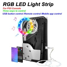 For PS5 Console USB 5050 RGB LED Light Strip Kit Sync Music 8 Colors 400 Effects