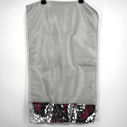 Avon Womens Rectangular Wrap Scarf Silver Metallic with Paillettes ...