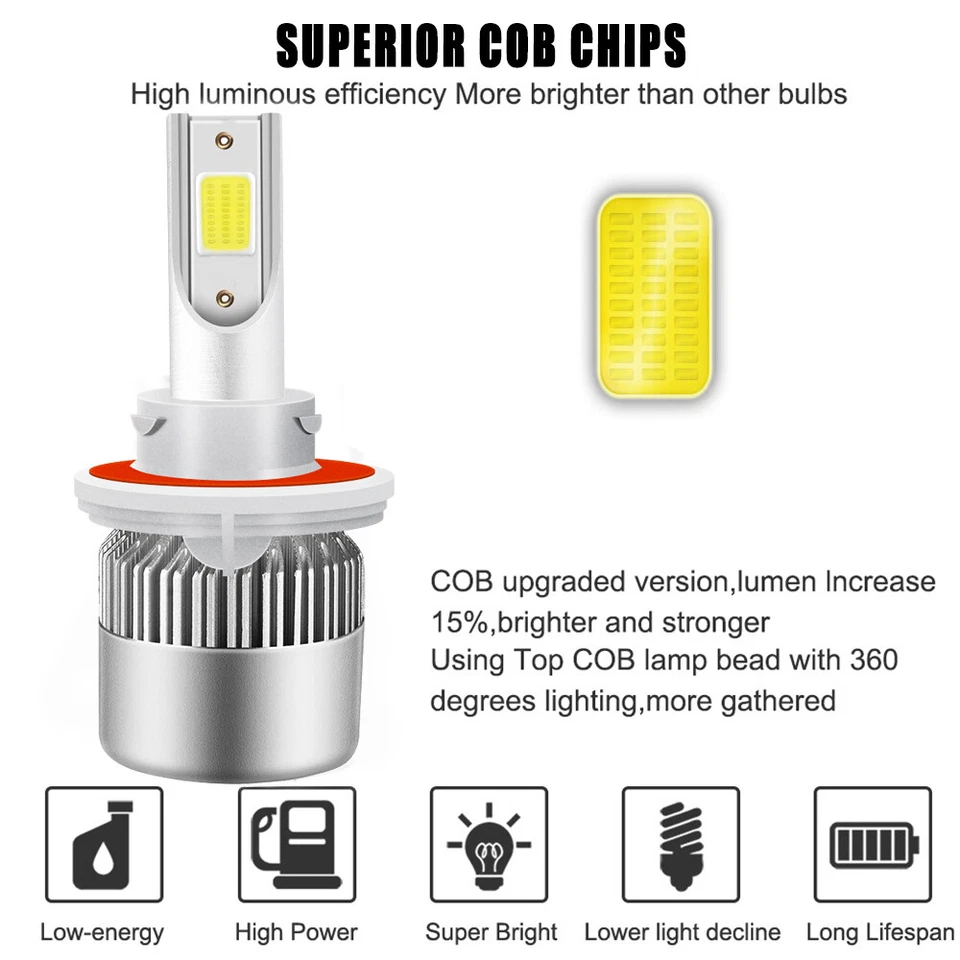 For Ford Expedition 2007-14 Combo 4x 6000K LED Headlights Kit High Low Fog Bulb - Изображение 4 из 4