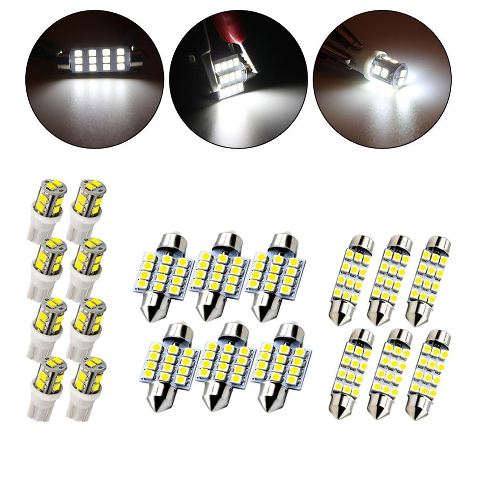20Pcs Car Interior Parts LED Lights Kit For Dome License Plate Lamp