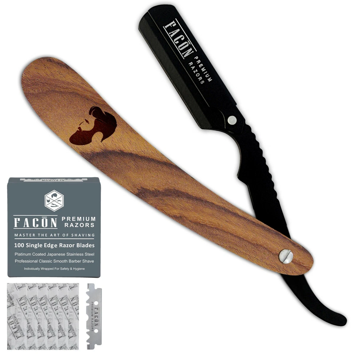 100 BLADES CLASSIC STAINLESS STEEL STRAIGHT EDGE BARBER RAZOR SALON SHAVING