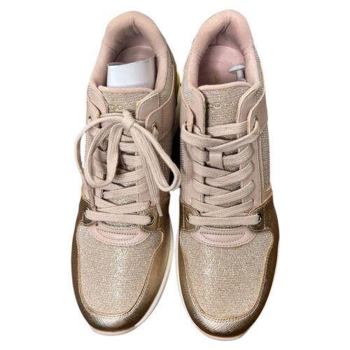 Nwob ALDO Women's Dardoviel Platform Wedge Sneaker Pink And Gold Sz 10 - Picture 2 of 5