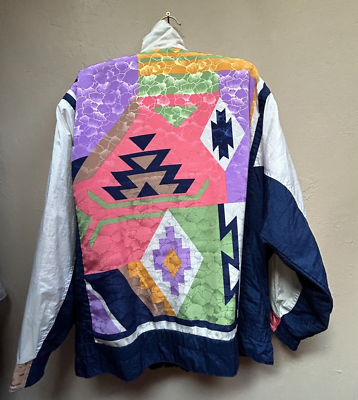 Vintage East West Windbreaker Jacket Small Multicolor Abstract