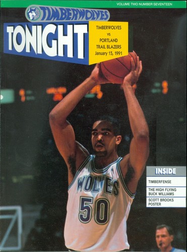 1991 Minnesota Timberwolves vs Portland Trail Blazers Programm: Felton Spencer
