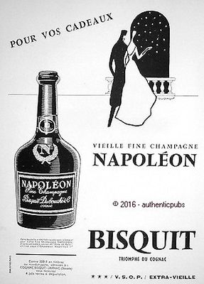 ADVERTISEMENT COGNAC FINE CHAMPAGNE NAPOLEON SIGN GUY GEORGET 1957 AD